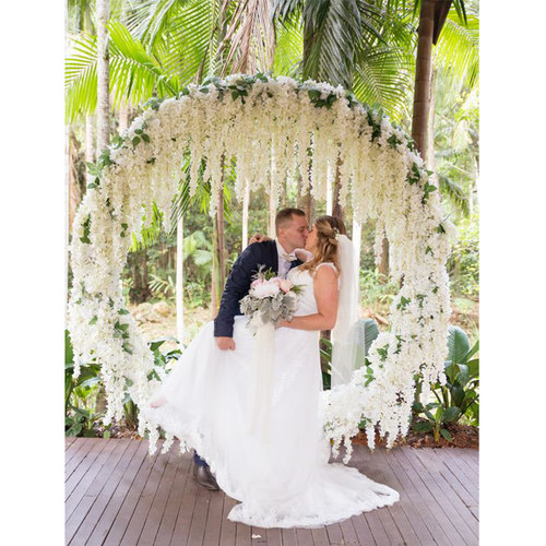 12PCs Wisteria Artificial Flowers Hanging Garland Vine Ratta