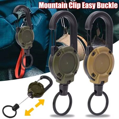 Retractable Heavy Duty Pull Reel Carabiner Strong Steel Wire
