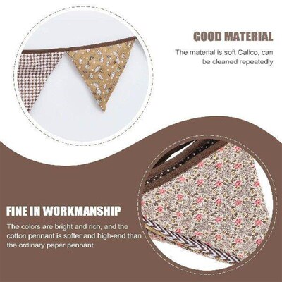 Coffee Printed String Flags Wedding Party Banner Fabric