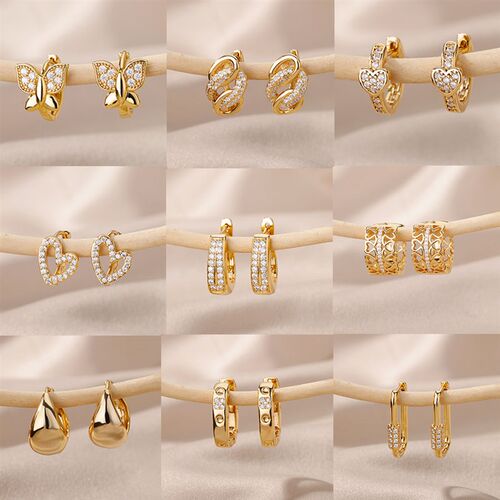Stainless Steel Earrings For Women Geometric Butterfly Twist