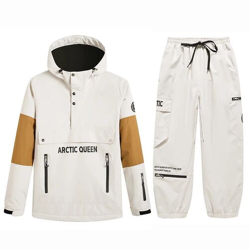 Waterproof Ski Suit Sets for Men and Women, Pullover, Snow C
