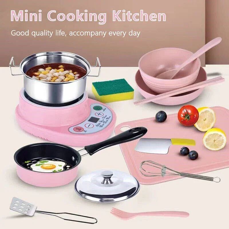 Children Mini Kitchen Cooking Toys Play House Cooker Toy Coo