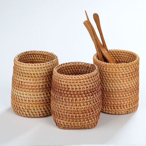 Household Rattan Organizer Chopsticks Shovel Spoons Dinner K