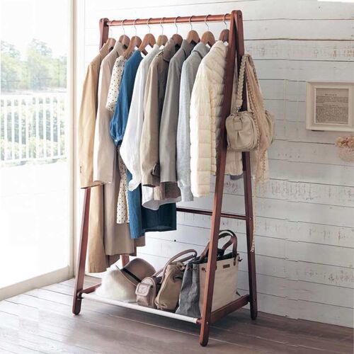 Jiayi Coat Rack Simple Solid Wood Floor Storage Rack Bedroom