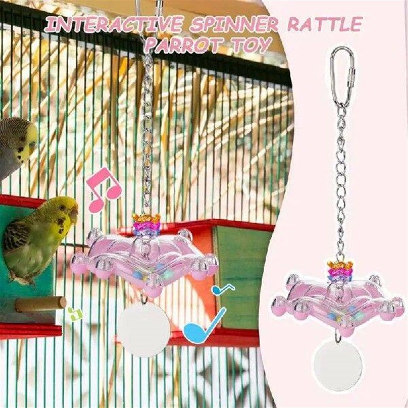 Bird Cage Toys Spaceship Shape Rattle Parrot Toy - 实物图