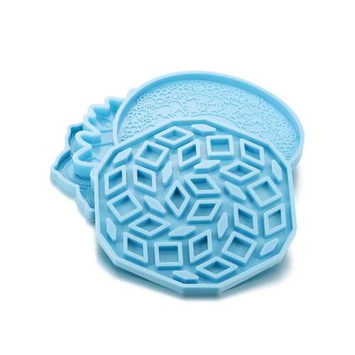 Mandala Coaster Silicone Mold Round Tray Cup Mat Epoxy Resin