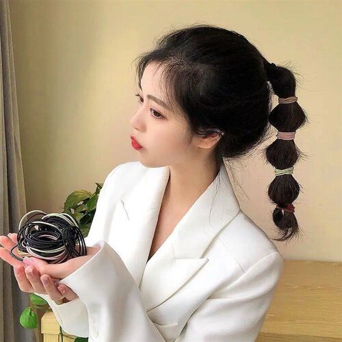 100PCS/Set Hair Ties Elastic Rubber Bands for Women Men Thin