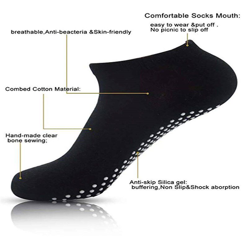 1 pair cotton women yoga socks ladies anti slip silicone gym