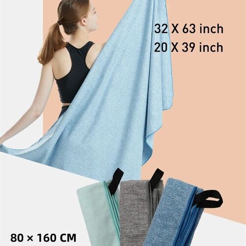 Microfiber Quick Dry Gym Towel Silver ION OdorFree Absorbent