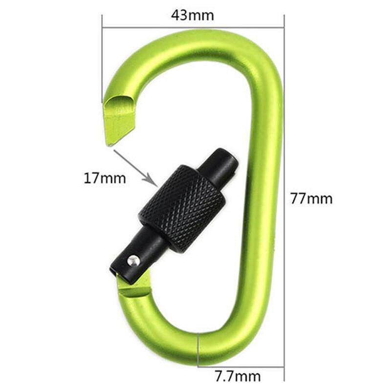 5PCS Aluminium Alloy Carabiner Clip Tourist Hooks Fishing Ca - 实物图