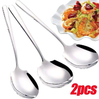 Large Soup Spoons Kitchen Stainless Steel Buffet Serving