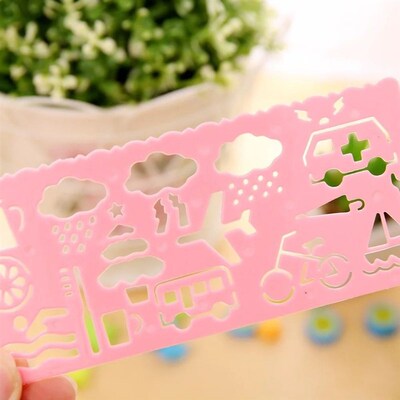 4pcs Kids Drawing Toys Drawing Template Board Plastic Ruler
