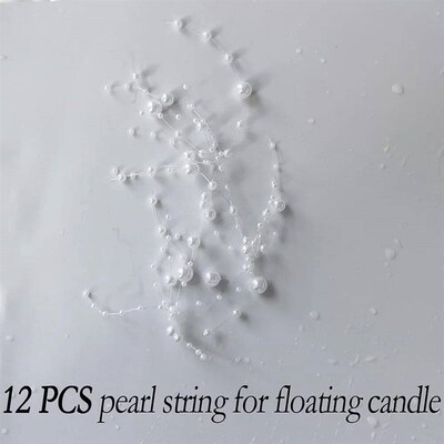 12 PCS Pearl String for Floating Candle Highlight Faux Pearl
