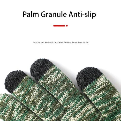 Large Size Mens Knitted Gloves Antislip Autumn Winter Velve
