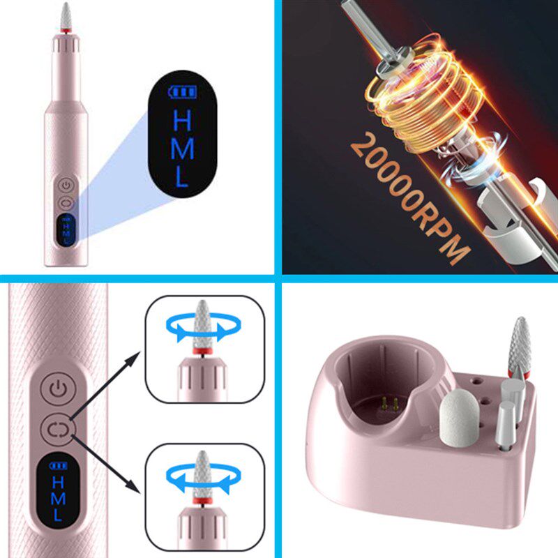 Cordless Electric Nail Drill Machine Rechargeable Nail File