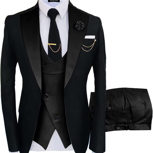 Suit Mens Suit Three-Piece Slim-Fit Business Banquet Hostin