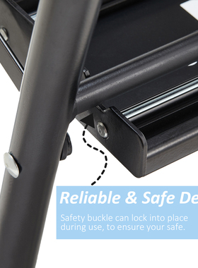 万怡欧标多功能家用折梯伸缩人字梯加厚梯子爬梯二三步楼梯