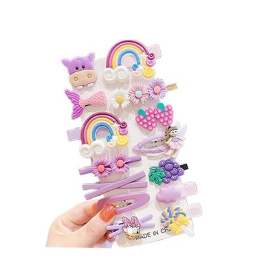 14psc children hair clip side clip cartoon hair accessories