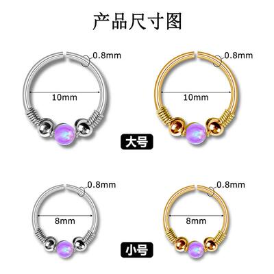 clear earrings nose Rings Studs Piercings curved moon silver