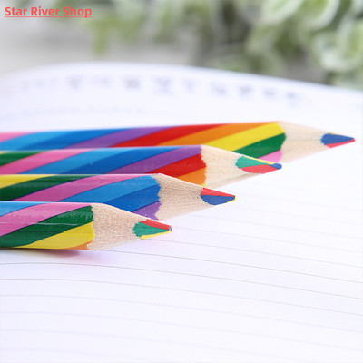 4pcs/pack Kawaii 4 Color Concentric Rainbow Pencil Crayons C