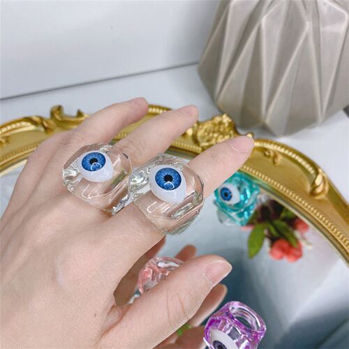 1Pc Personality Fun Resin Rings Funny Demon Evil Eye Ring fo