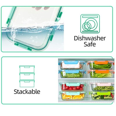 Glass Meal Prep Containers  Food Storage Airtight Lunch