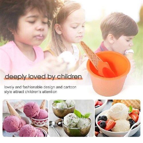 6Pcs Ice Cream Bowl Set Different Color Ice Cream Spoon