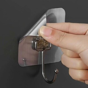 5 PCS Seamless Hooks No Punch Waterproof Oily Metal Sticky W