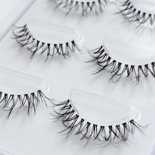 NEW 3Pairs Mink Lashes 3D Mink Eyelashes Invisible Band Natu