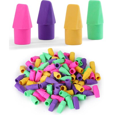 100pcs Eraser Caps for Pencils Cap Tops, Topper Erasers橡皮