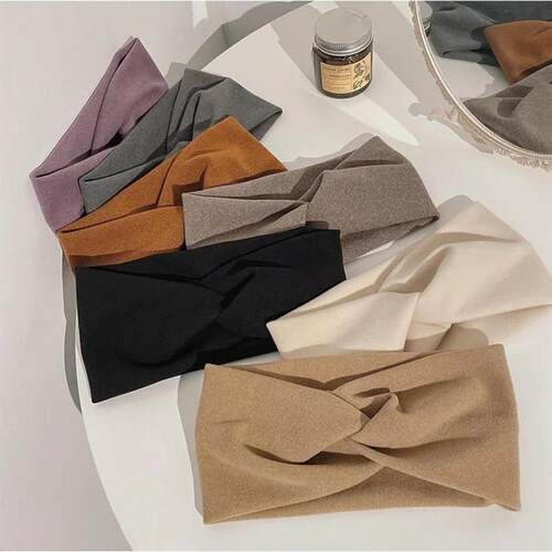 Cashmere Wide Headbands for Women Elastic Cross Hairbands So