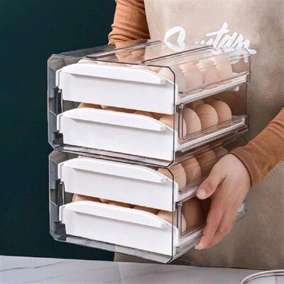 Storage Container Stackable Double-layer Refrigerator Egg