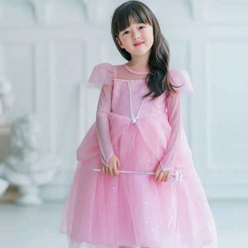 Elsa Cosplay Costume Kids Layers Deluxe Ball Gown Princess