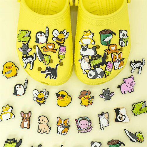 1/25PCS Cute Panda Shoe Charm for Women Funny Cat Dog Duck P