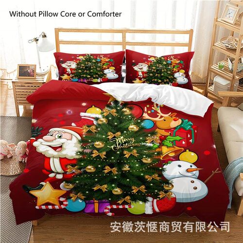Tsan Three-piece Set Size Christmas Quilt ver Christmas Bedd