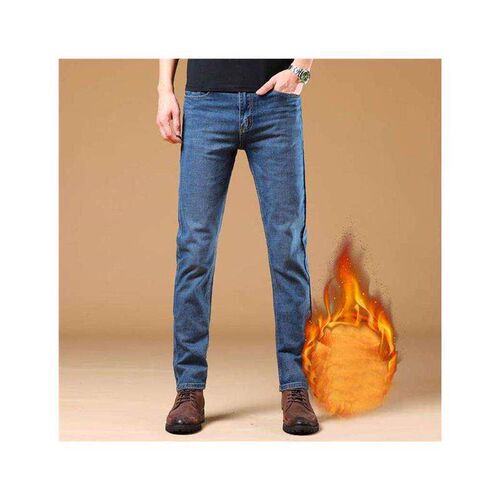 Winter Thermal Warm Flannel Stch Jeans Mens Winter Quality F