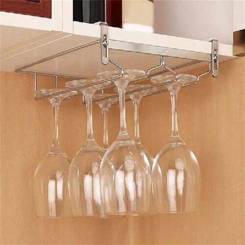 AB41-Adjustable Wine Glass Organizer Hanging Metal Wine