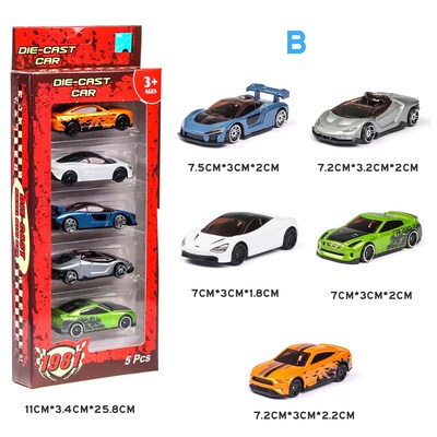 5Pcs/Set Diecast Simulation 1:64 Mini kids Toy Car Vehicle S
