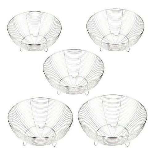 2Pcs Stainless Steel Kitchen Counter Fruit Basket Set Metal