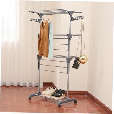 clothes drying rack fold laundry garment dryer hanger 杆衣架