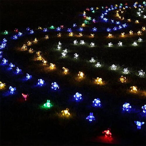 Solar Fairy String Light Sakura Garland 5/7/12/22M Peach Flo