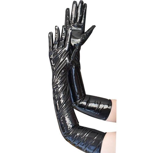New Patent Leather Long Gloves Punk Rock Gloves Hip Pop Jazz