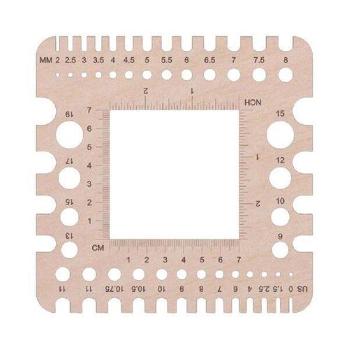 Wooden Square Knitting Measuring Tool Portable Knitting