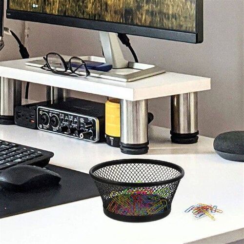 2pcs Mesh Paper Clips Container Paper Clips Desk Storage