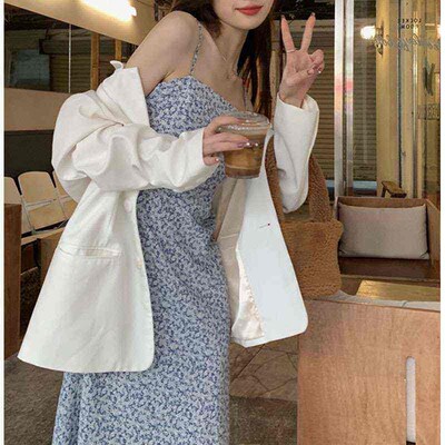 Floral dress female chiffon gentle wind summer seaside holid