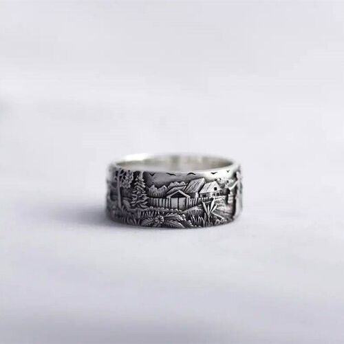 Fashion Wild Men and Women Ring Thailand Silver Deer Forest