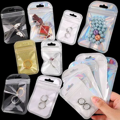 50PCS Transparent Self Sealing Bags Hang Pouch Thicken OPP B