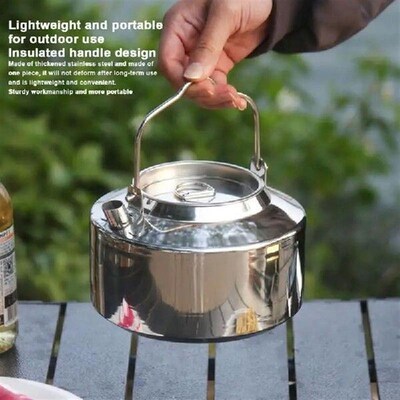Outdoor Stainless Steel Kettle Teakettles Locking Handle