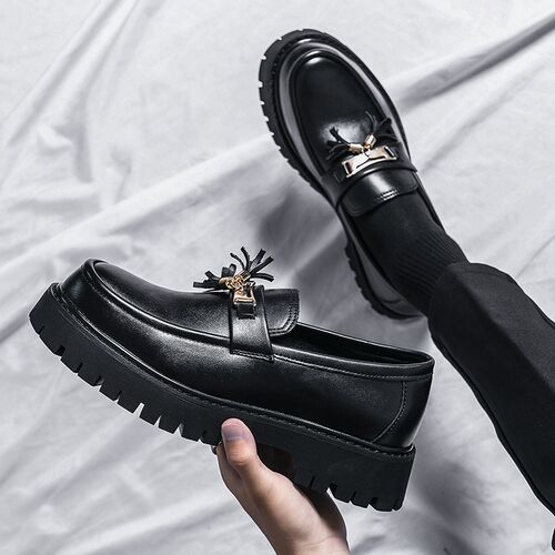 New Platform Shoes Loafers Shoes Men Thick-soled Wedding Sho
