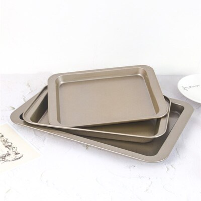 Square Cake Baking Pan Steel Tray Pie Pizza Bread Mould 烤盘